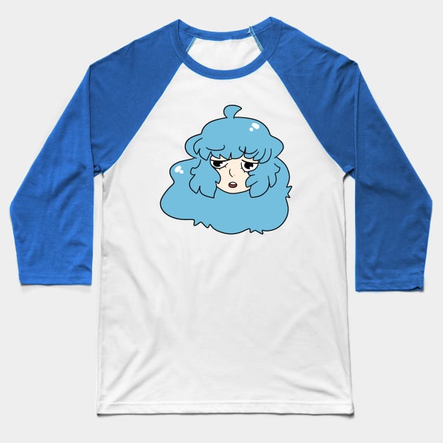 Blue Haired Girl Baseball T-Shirt by saradaboru